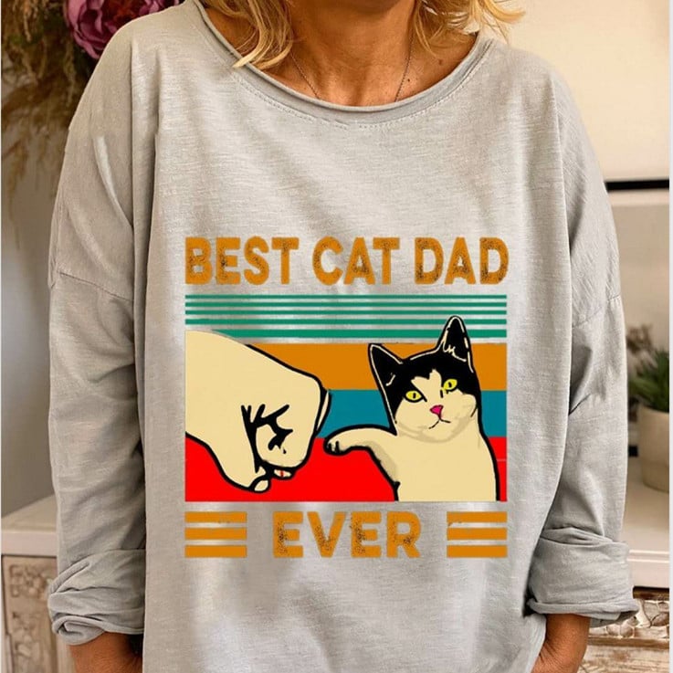 Loose Dynamic Print T-Shirt Sweater for Women