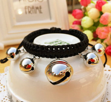 Cute Puppy & Cat Collar with Bell – Adjustable Nylon Jewelry-Style Pet Collar