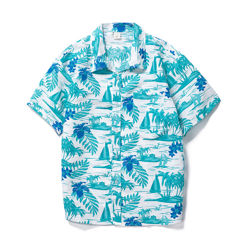 Men’s Vintage Hawaiian Shirt – Breathable Loose Fit Tropical Beach Shirt, S–5XL