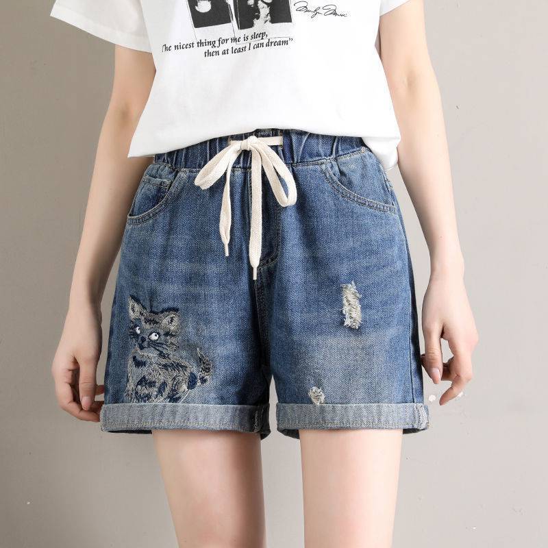 Women’s Fashionable High-Waist Harlan Jeans – Cotton Cropped Elastic-Waist Casual Pants, M–4XL