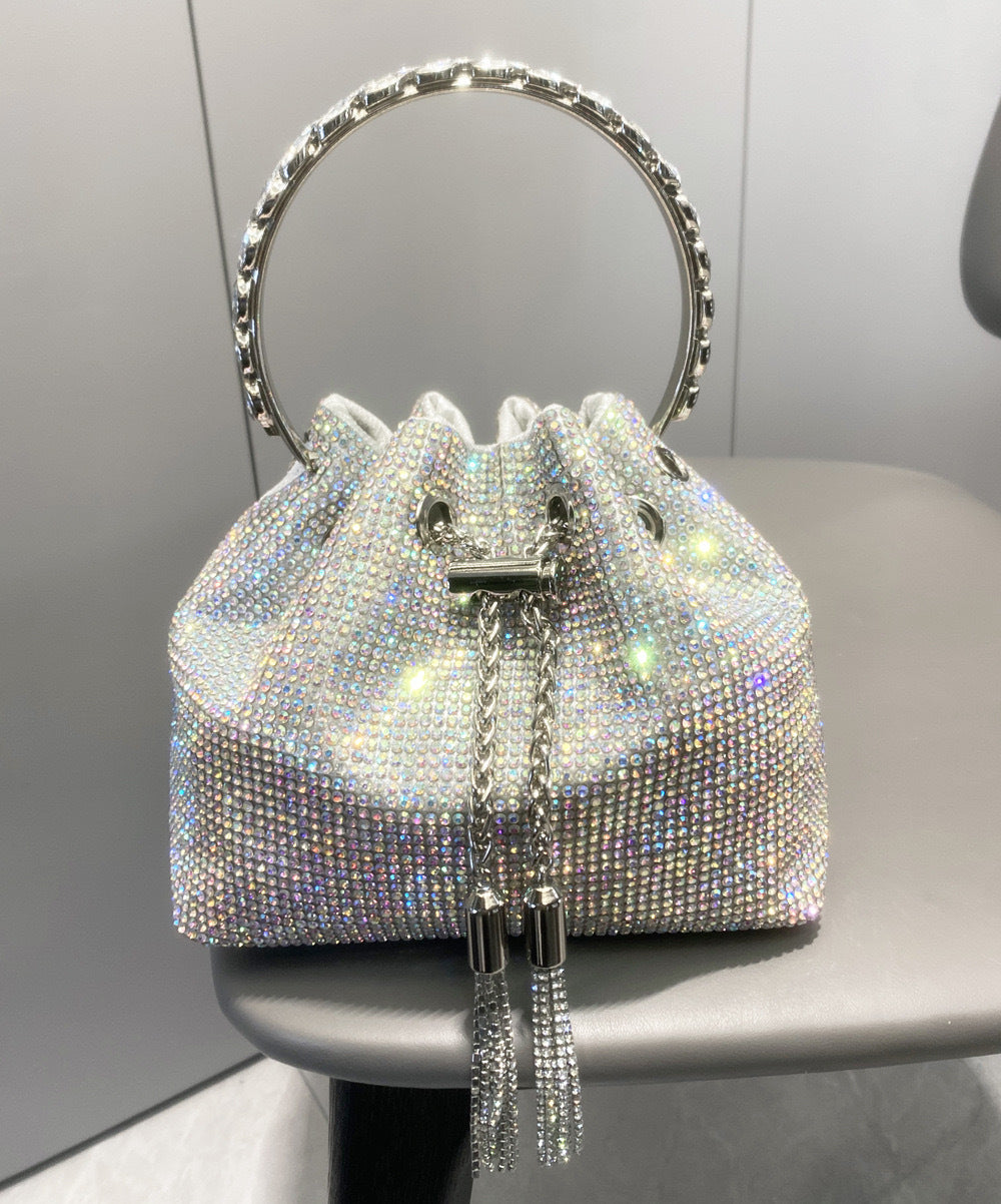 Shiny Diamond Bucket Bag for Women – Sparkling Rhinestone Shoulder & Handheld Evening Bag