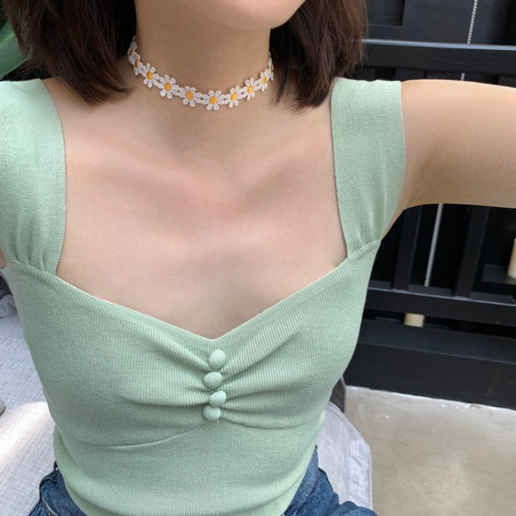 Daisy Lace Flower Choker Necklace for Women