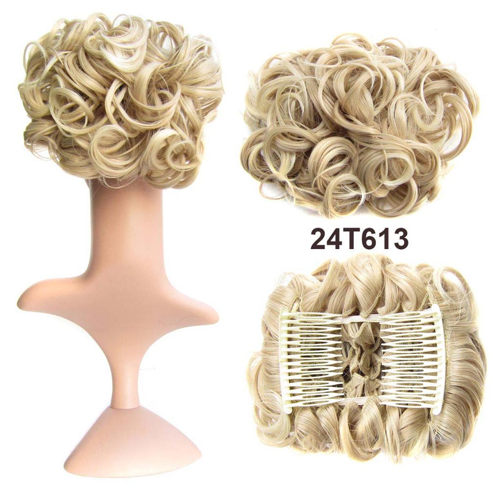 Bridal Hair Bun Extension with Floral Accents – Elegant Updo Hairpiece for Women