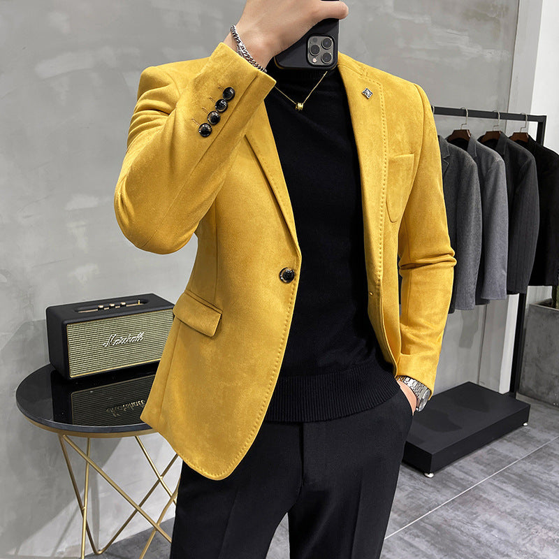 Men’s Slim Fit Faux Suede Blazer Jacket – Lightweight Smart Casual Jacket, M–4XL