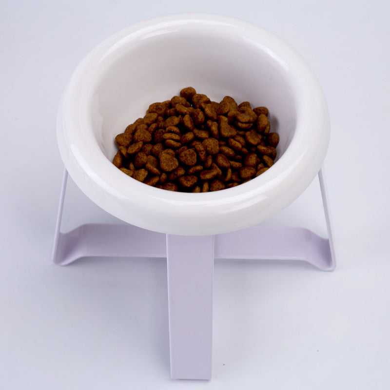 Elevated Cat Feeding Bowl with Iron Stand – Non-Slip Stainless Steel Pet Feeder