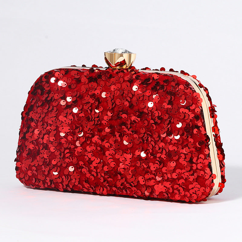 Fashion Sequined Evening Clutch Bag for Women – Elegant Gold Party & Wedding Handbagmen