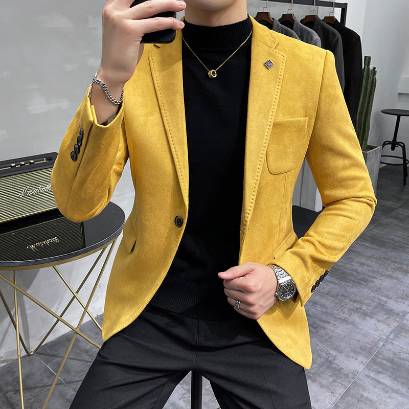 Men’s Slim Fit Faux Suede Blazer Jacket – Lightweight Smart Casual Jacket, M–4XL