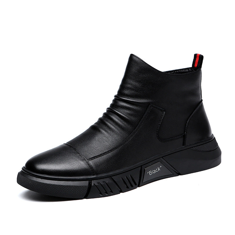 Men’s High-Top Leather Military Boots – Rugged Lace-Up Combat Footwear