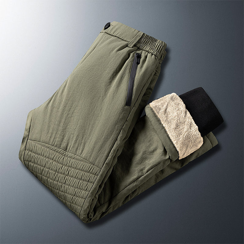 Men’s Thermal Lambswool Cotton Winter Pants – Warm Casual Trousers – USA