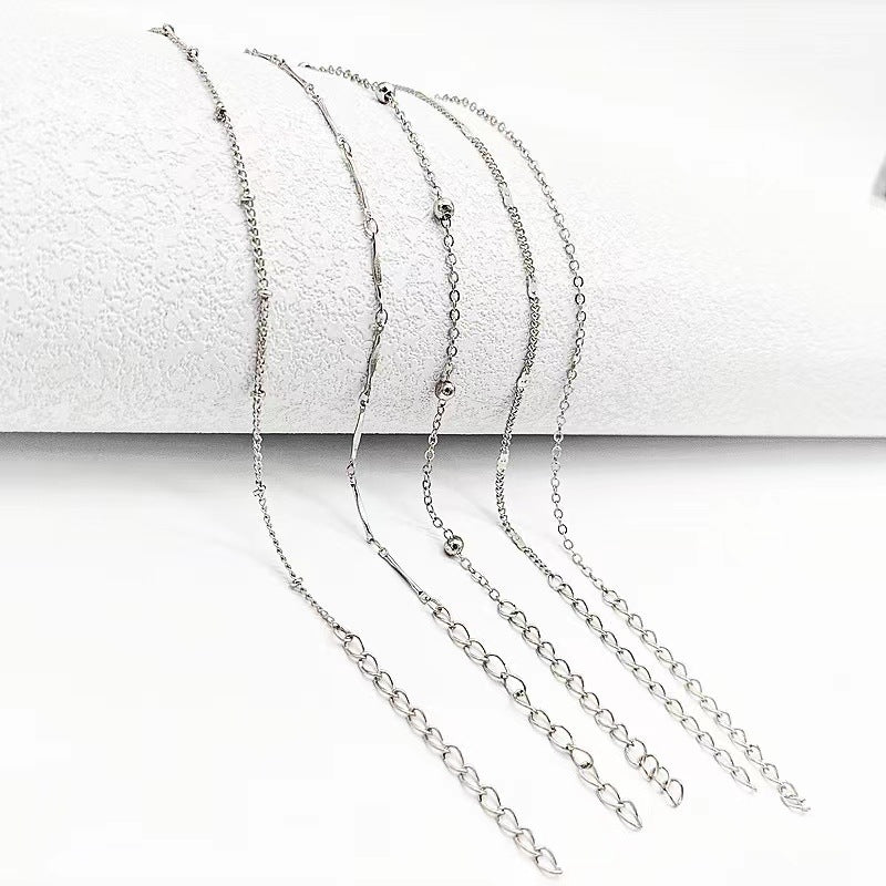 5pcs Women’s Summer Beaded Anklet Set for Beach Fashion