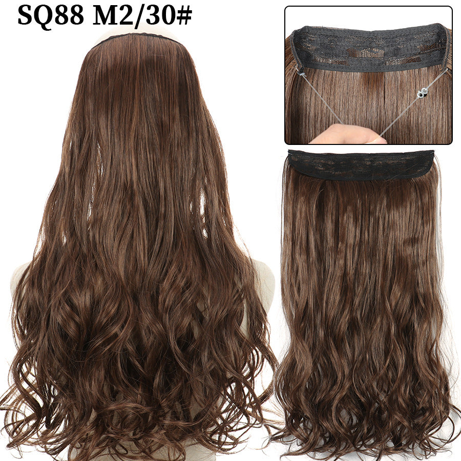 22-Inch Wavy Synthetic Hair Extensions for Women – High-Temperature Silk, 43 Colors