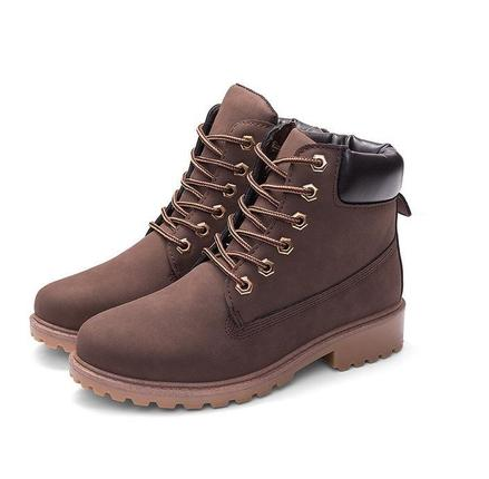 Women’s Pink Martin Boots – Flat Leather-Style Ankle Boots