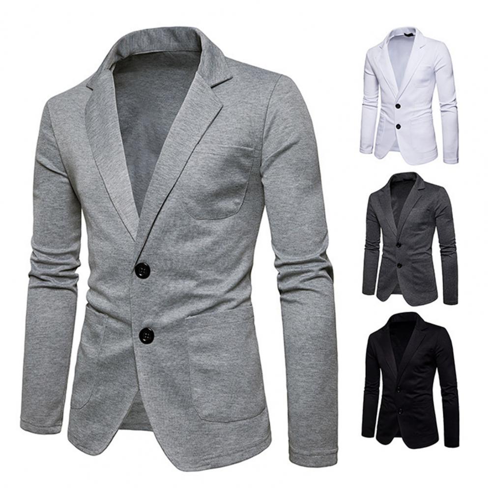 Men’s Slim Fit Knitted Blazer – Cotton Blend Casual Business Jacket, S–2XL