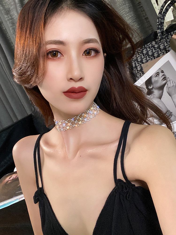 Trendy Rhinestone Choker Necklace for Women