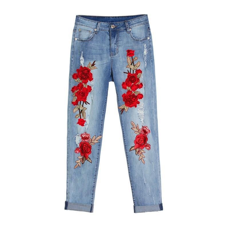 Women’s Plus Size Loose Ripped Summer Jeans – Light Blue Washed Straight-Leg Denim, S–3XL
