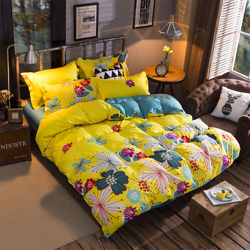 Aloe Cotton Minimalist Bedding Set – 4-Piece Soft Geometric Bed Set