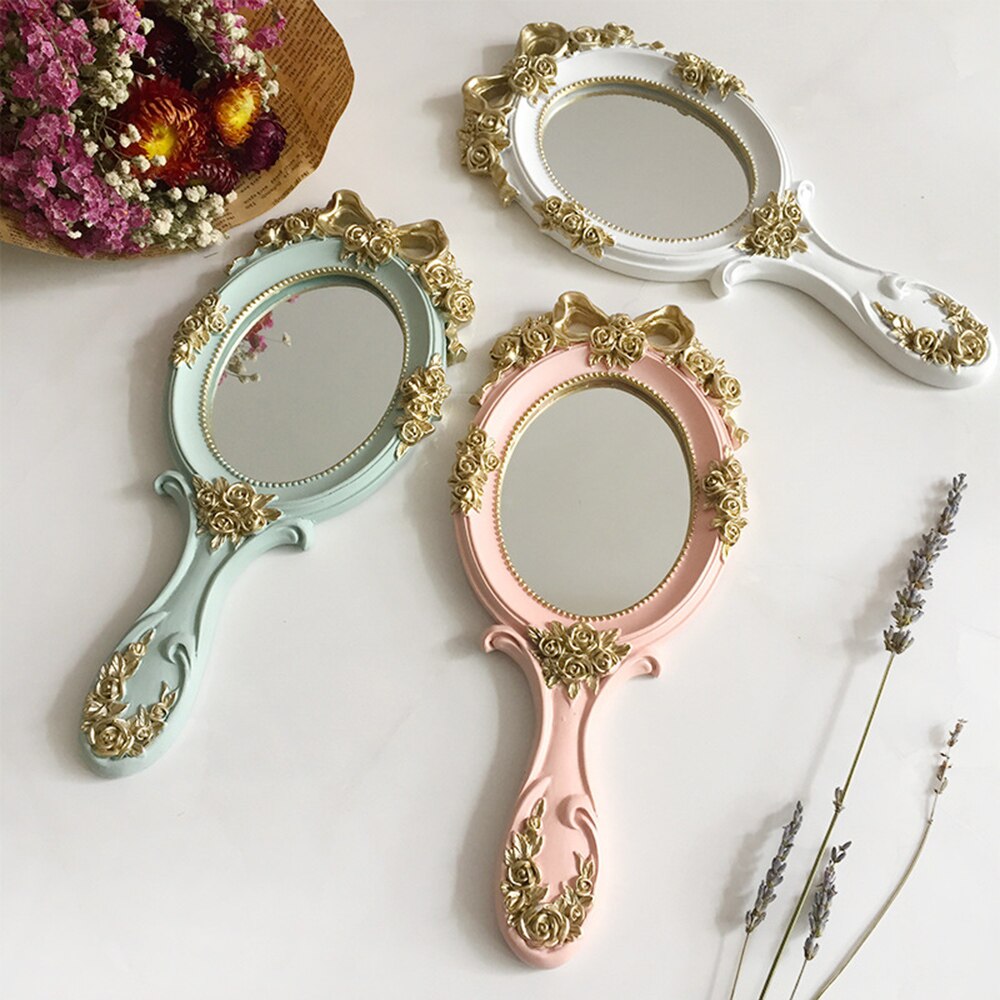 European Creative Makeup Mirror with Mini Handle
