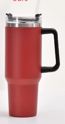 40oz Stainless Steel Tumbler – Vacuum Insulated Travel Mug with Straw & Handle
