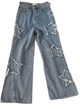Women’s High-Waist Loose Straight XINGX Jeans – Premium Blue Medium-Weight Denim, S–2XL