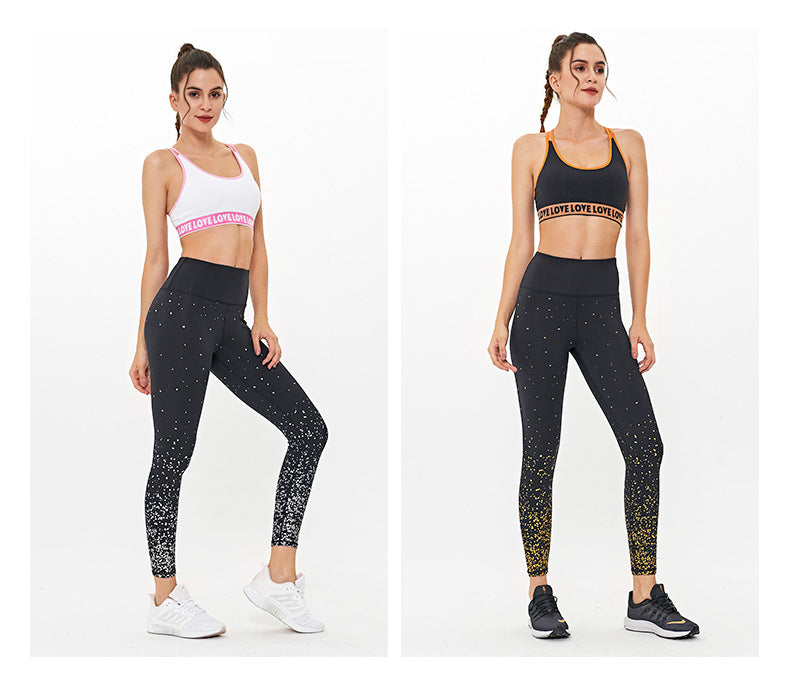 Women’s High-Waisted Starry Print Yoga Pants – Quick-Dry Stretch Fitness Leggings, S–XL