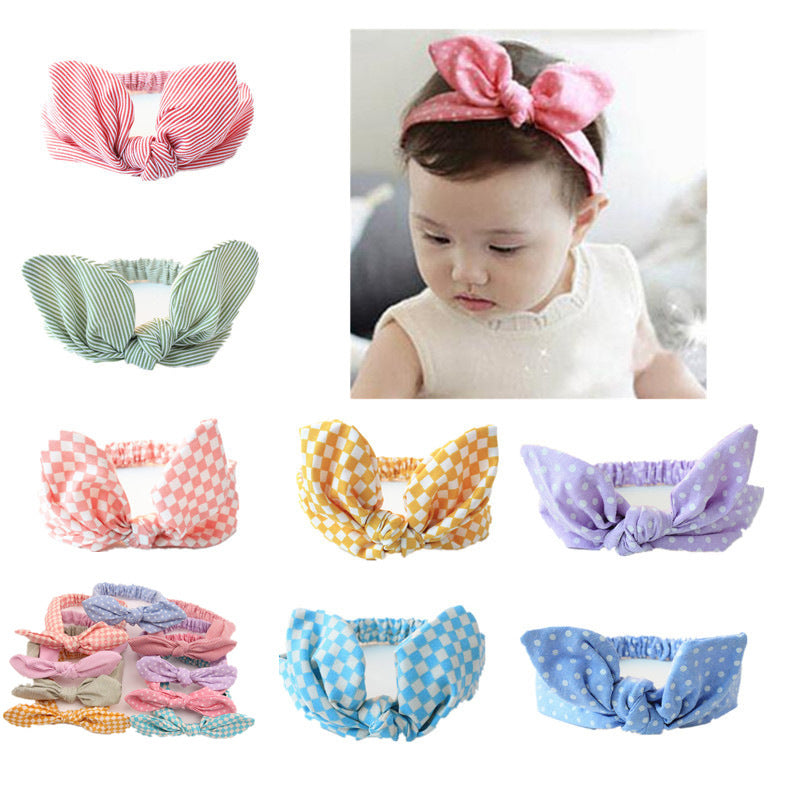 Bunny Ear Headband for Girls – Plaid Bow Hair Accessory for Kids