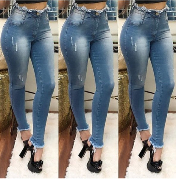 Women’s Plus Size High-Waisted Stretch Jeans – Dark Blue Curvy Straight-Leg Cotton Denim, S–3XL