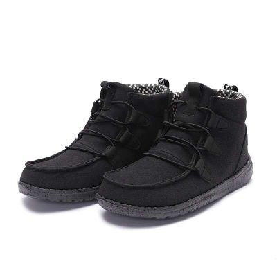 Canvas Flat Ankle Boots