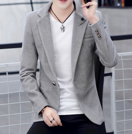 Men’s Casual Fleece Blazer – Slim Fit Warm Winter Jacket, M–4XL