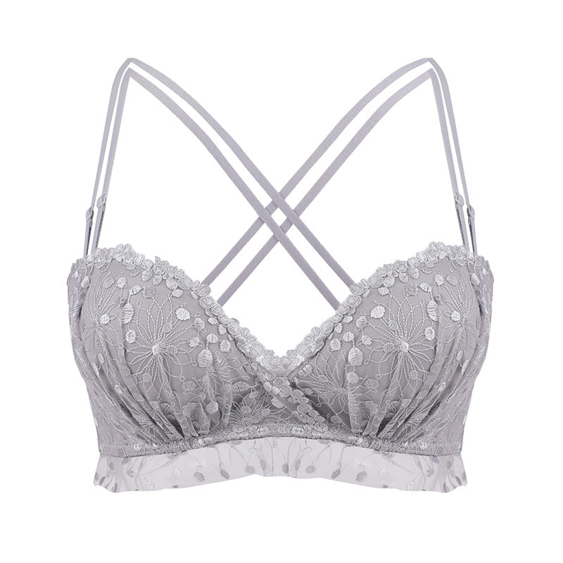 Women’s Floral Lace Plunge Bra – Comfortable Supportive Deep V Lingerie