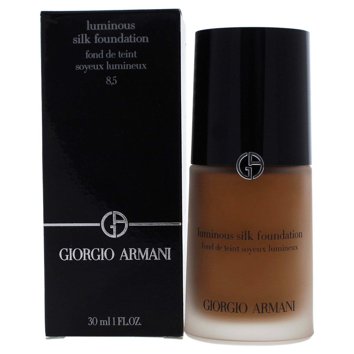 Giorgio Armani Luminous Silk Foundation 8.5 Tan Warm – Medium Buildable Coverage, 1 oz