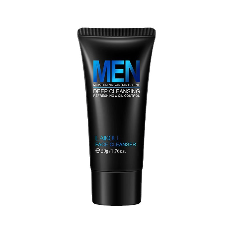 LAIKOU Men’s Exfoliating Face Wash 50g – Deep Cleansing & Oil Removing Facial Cleansing Cream