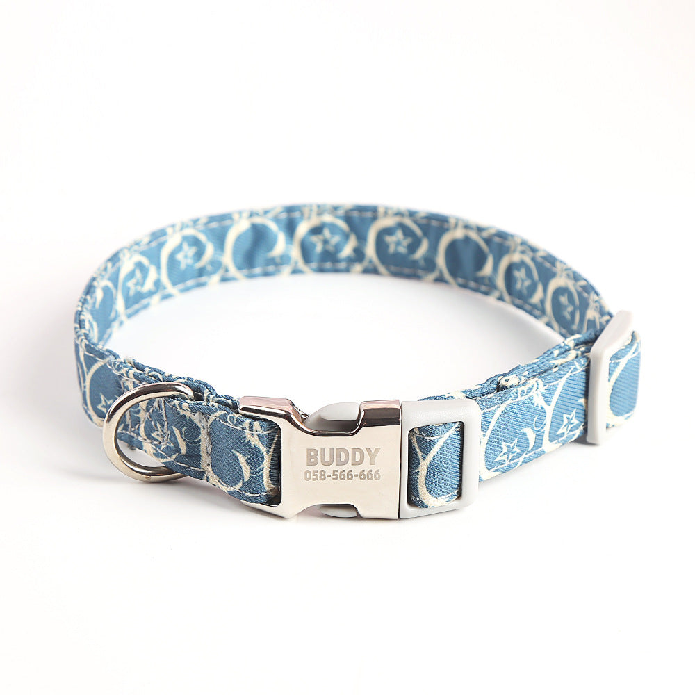 Cute Cotton Dog Collar – Adjustable Anti-Bite Pet Collar with Alloy Buckle