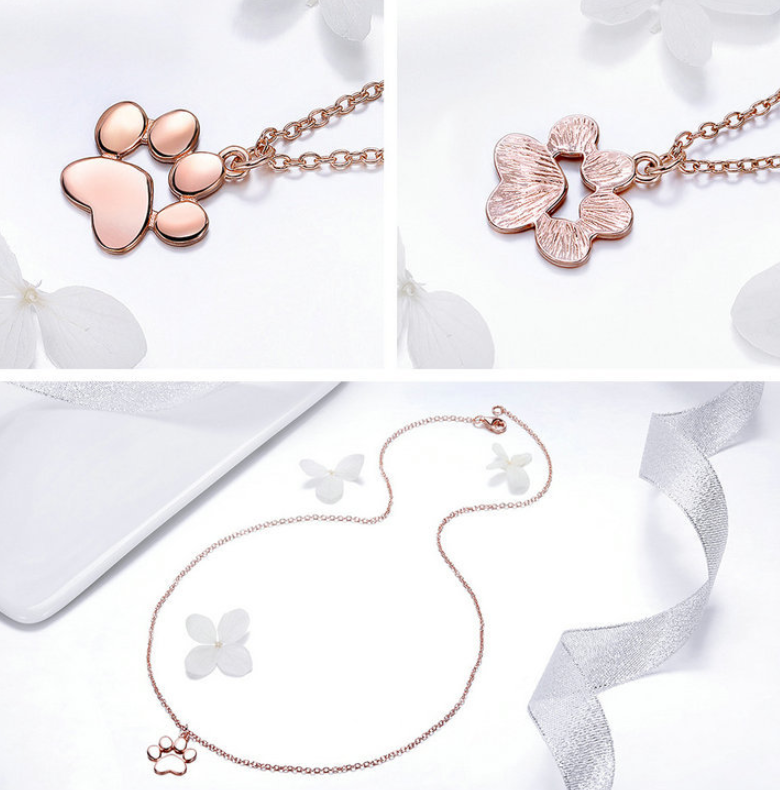 Pet Paw Print Pendant Necklace