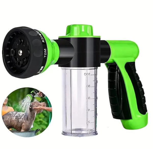 8-in-1 Dog Shower Sprayer – High-Pressure Pet Bathing & Grooming Hose Attachment
