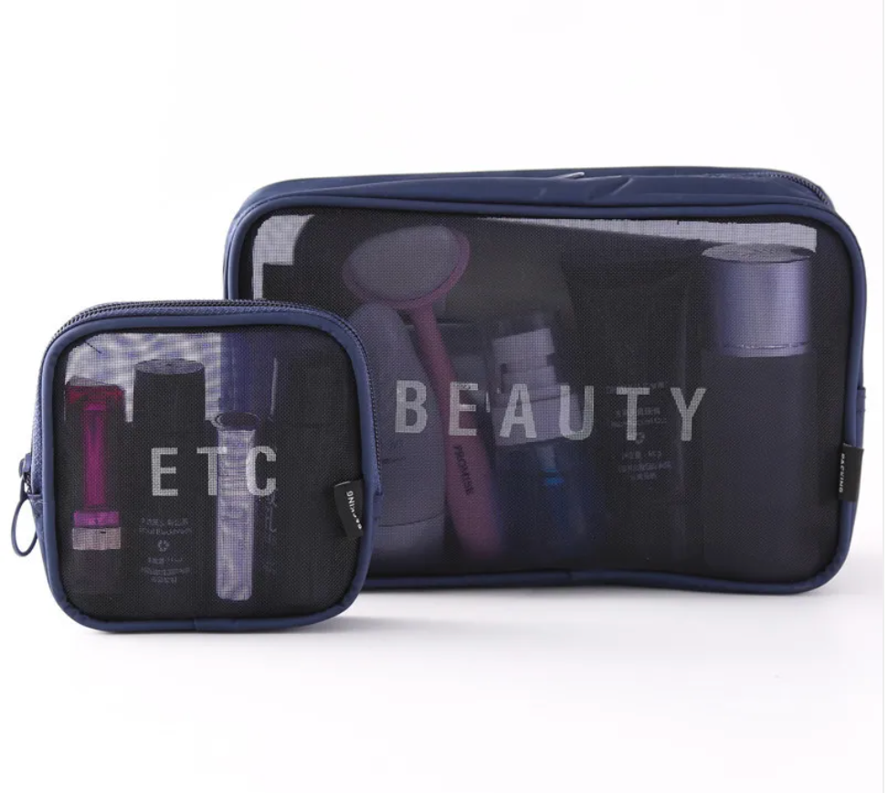 Mesh Cosmetic Storage Bag – Large Capacity Portable Makeup Brush Organizer