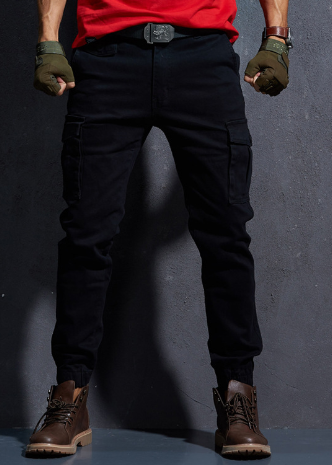 Men’s Slim Fit Solid Color Trousers – Modern Casual Pants