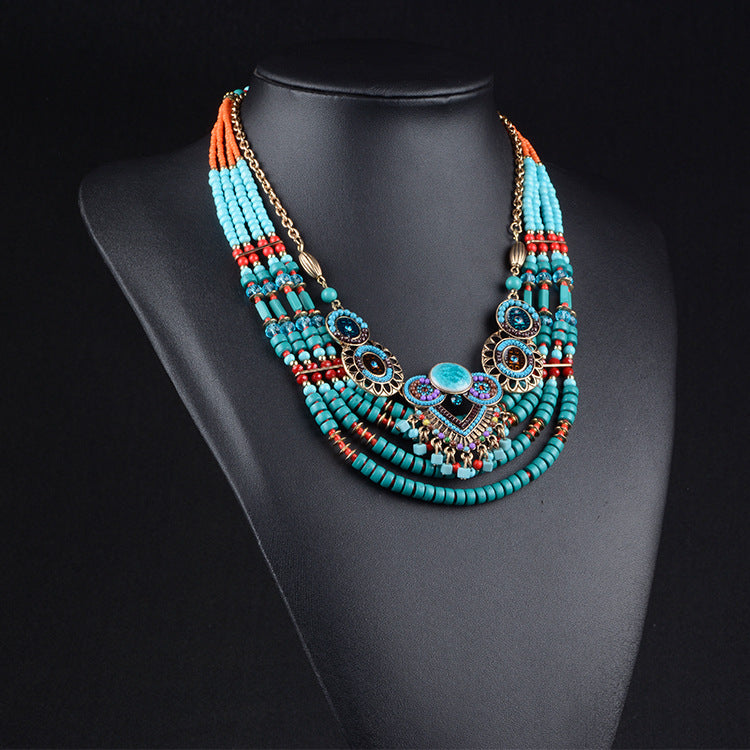Fashionable Bohemian Style Statement Necklace