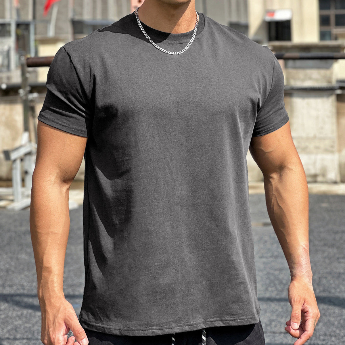 Men’s Oversized Cotton Sports T-Shirt – Breathable Loose Fit Round Neck Tee, M–3XL