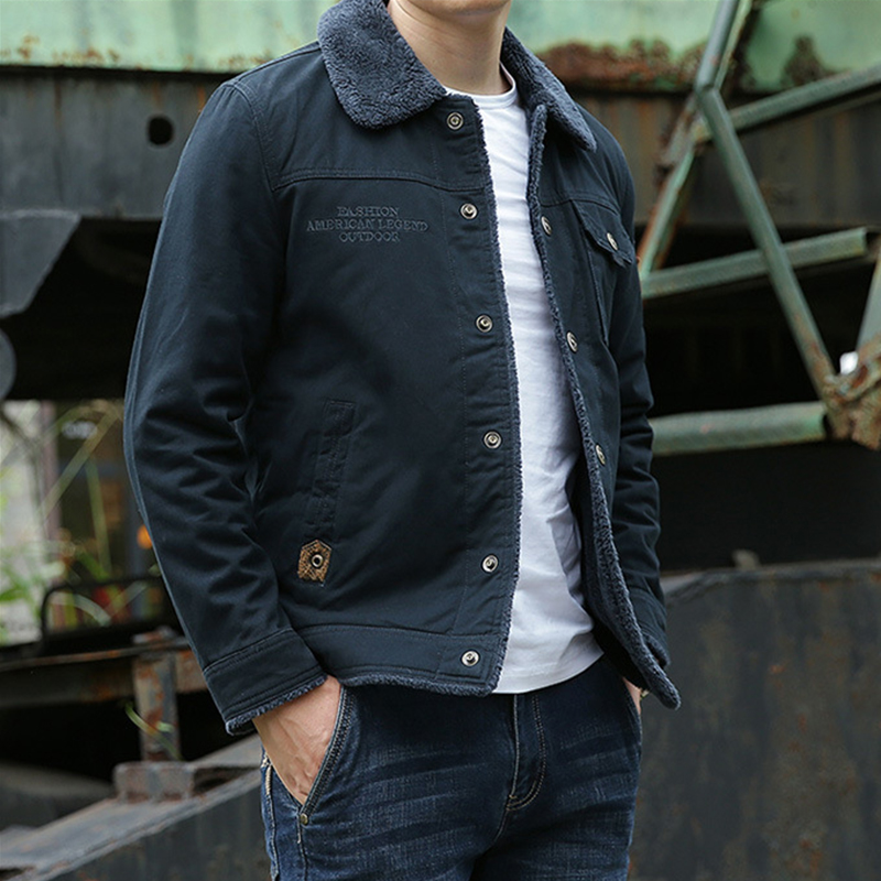 Men’s Thickened Cotton Winter Jacket – Warm Casual Outerwear – USA