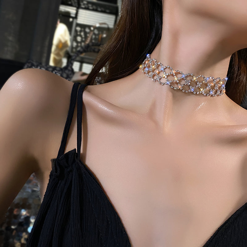 Trendy Rhinestone Choker Necklace for Women