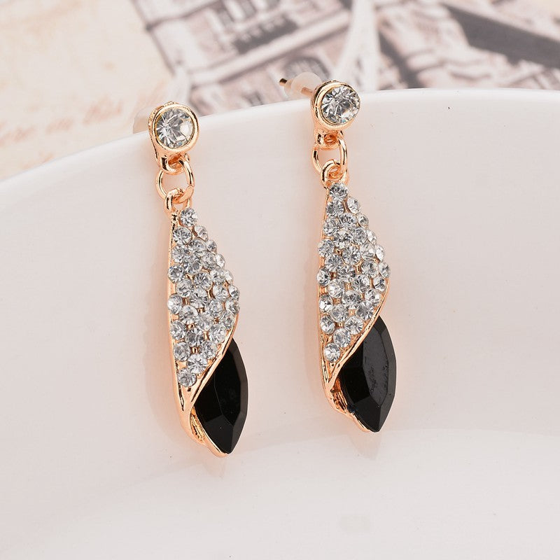 Gemstone Glass Drop Earrings for Women – Elegant Colorful Dangle Jewelry