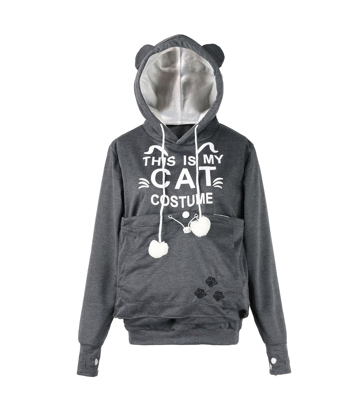 Women’s Alien Cat Printed Hooded Sweater – Cotton Blend Loose-Fit Graphic Pullover Hoodie, 12 Colors, S–4XL
