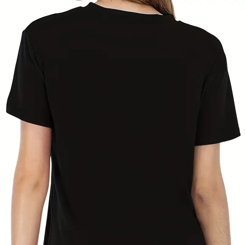 Cartoon Grim Reaper Print Casual T-Shirt for Women