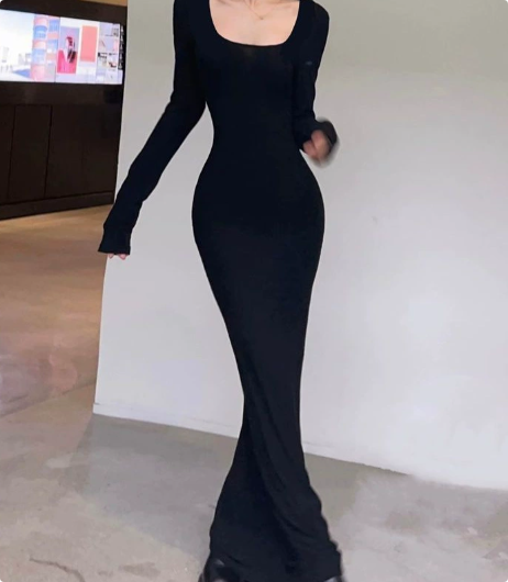 Women Elegant Long Sleeves Dress – Chic Everyday & Evening Wear