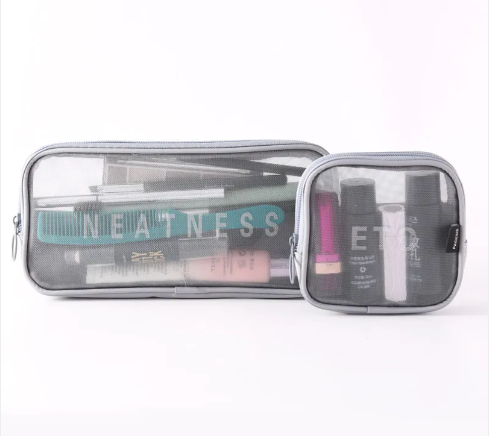 Mesh Cosmetic Storage Bag – Large Capacity Portable Makeup Brush Organizer
