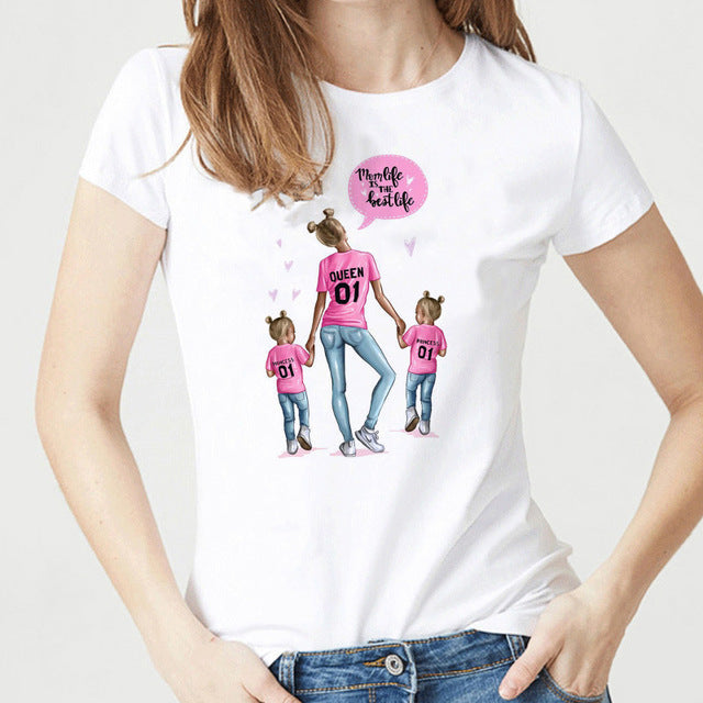 Fashionable Printed White Cotton T-Shirt for Women