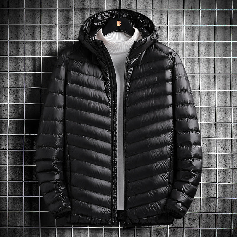 Men’s Warm Lightweight White Duck Down Jacket – USA