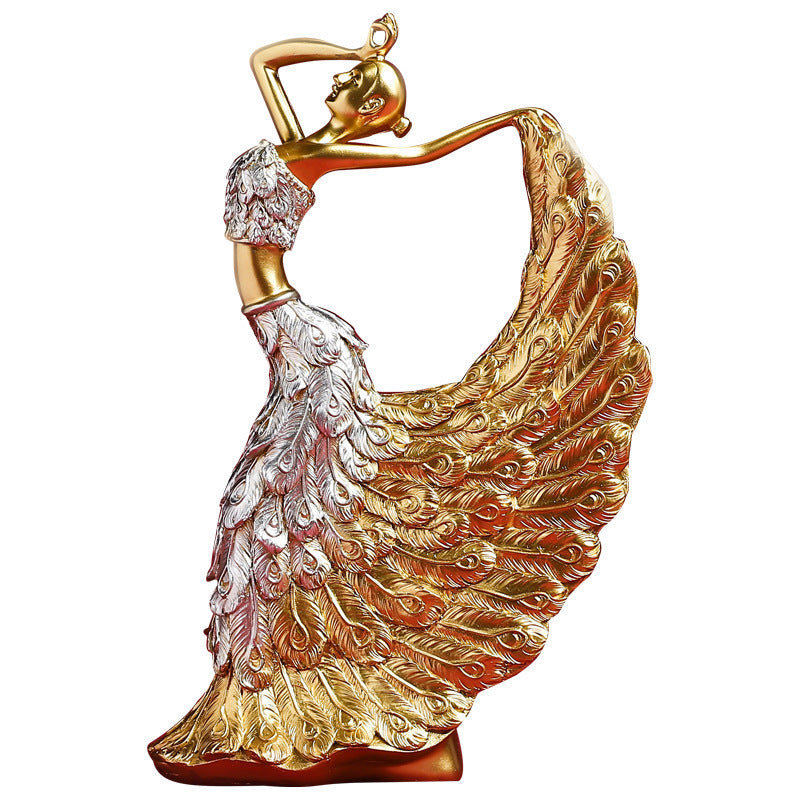 Luxury Peacock Resin Figurine – Elegant Dancing Bird Accent for Home Decor