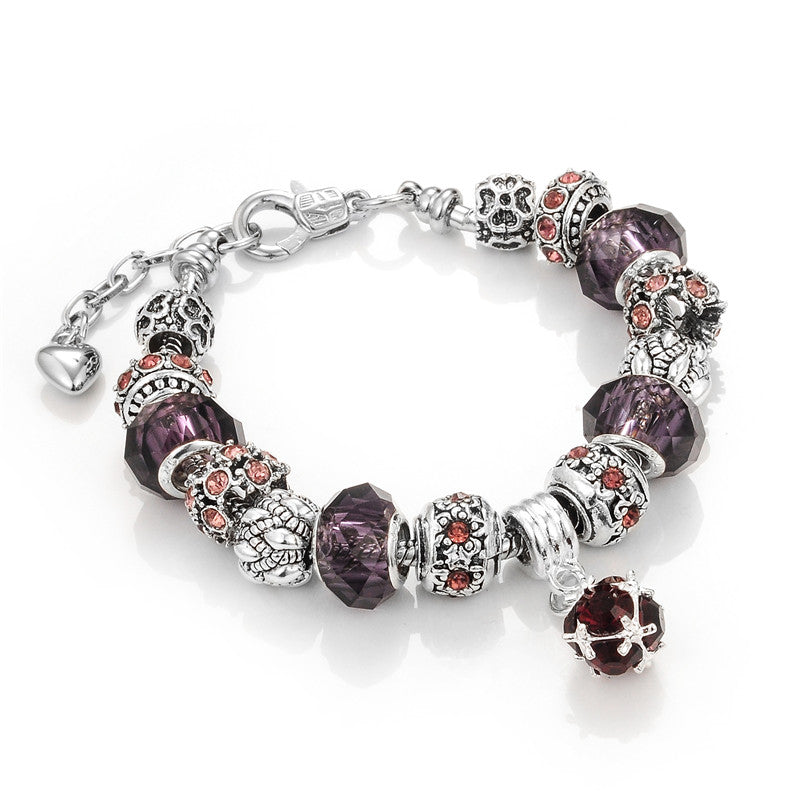 Unisex Colorful Glass Bead Bracelet – Zodiac Crystal-Style Fashion Jewelry