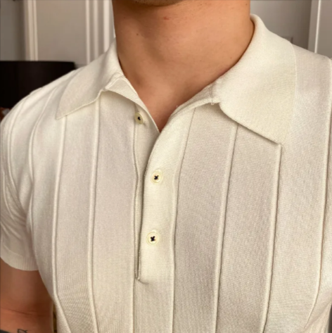 Men’s 100% Lyocell Slim-Fit Polo Shirt – Breathable Lightweight Short Sleeve Polo